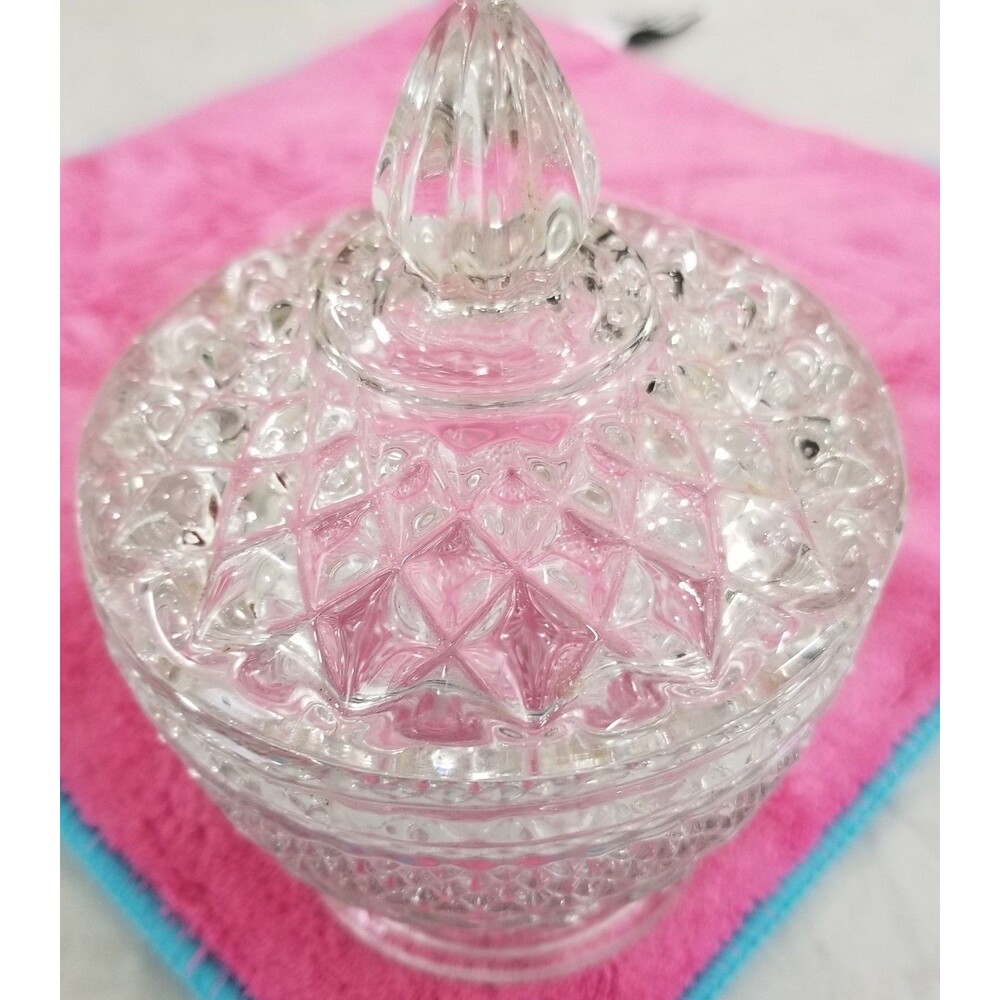 Vintage Anchor Hocking Wexford covered lid candy dish or sugar bowl